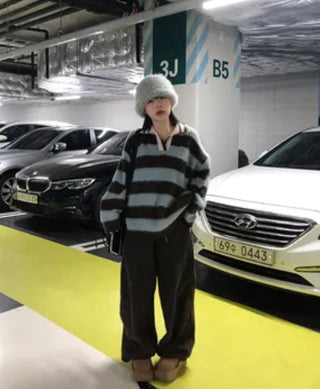 striped mohair cardigan