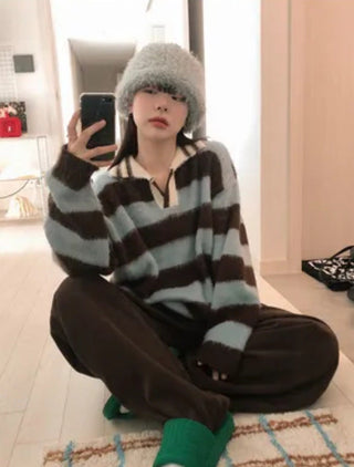 striped mohair cardigan