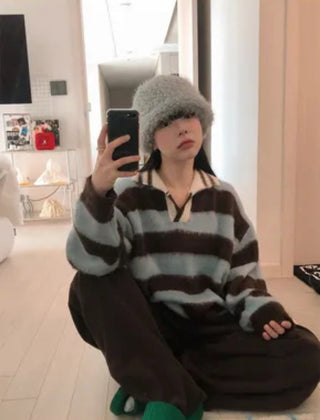 striped mohair cardigan