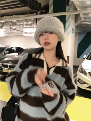 striped mohair cardigan