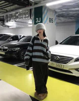 striped mohair cardigan