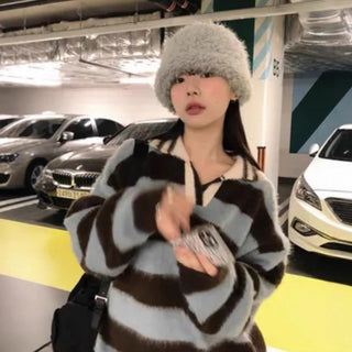 striped mohair cardigan