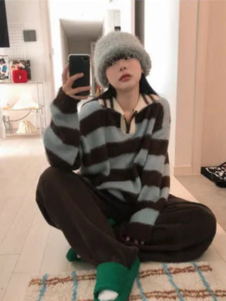 striped mohair cardigan