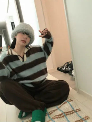 striped mohair cardigan