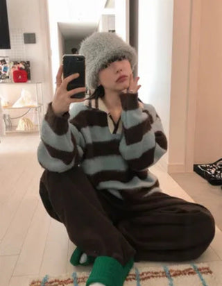 striped mohair cardigan