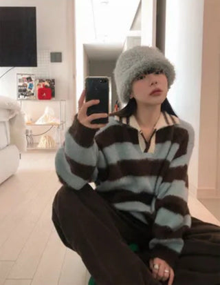 striped mohair cardigan