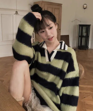 striped mohair cardigan