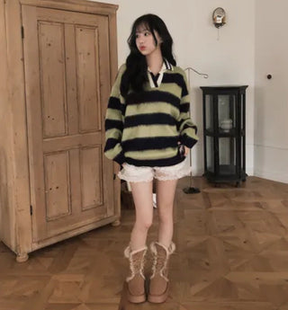 striped mohair cardigan