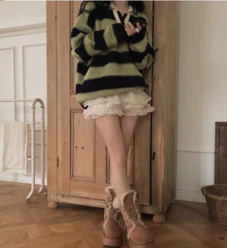 striped mohair cardigan