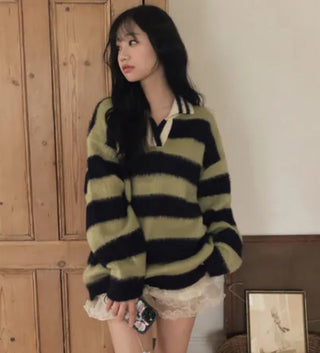 striped mohair cardigan