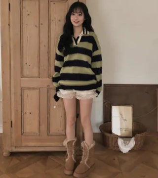 striped mohair cardigan