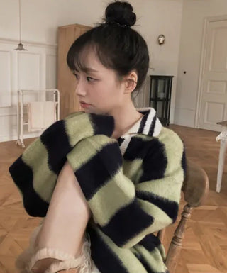 striped mohair cardigan