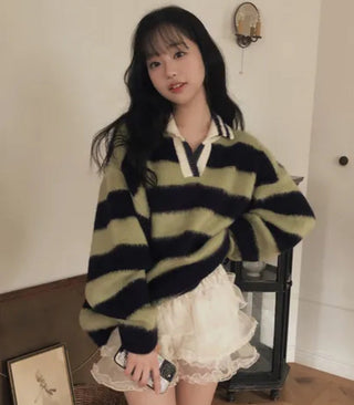 striped mohair cardigan