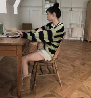 striped mohair cardigan