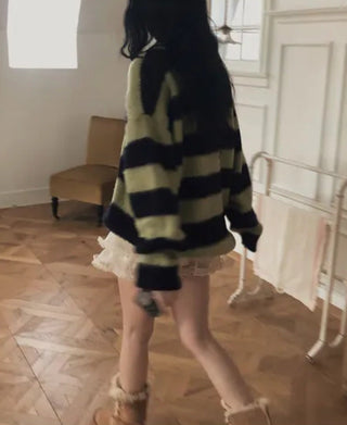 striped mohair cardigan