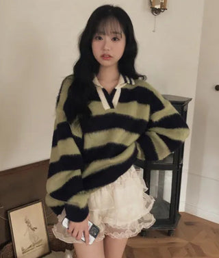 striped mohair cardigan