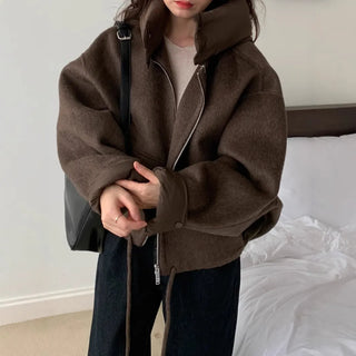 hooded wool coat