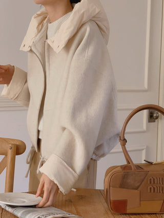 hooded wool coat