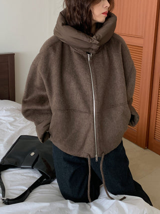 hooded wool coat