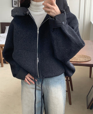 hooded wool coat