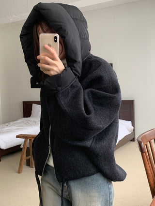 hooded wool coat
