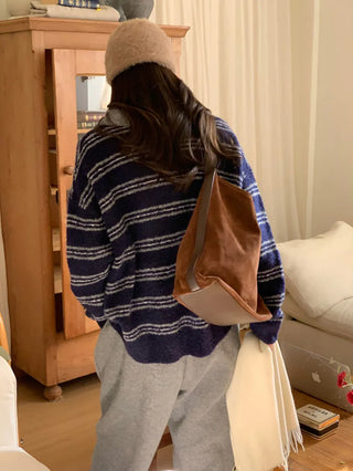 striped polo sweater