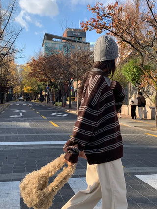 striped polo sweater