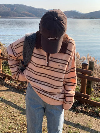 striped polo sweater