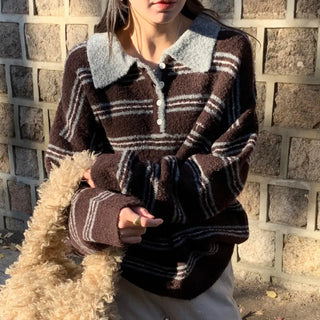 striped polo sweater