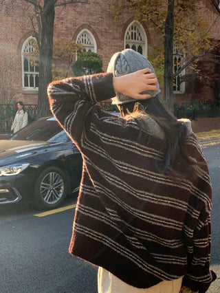 striped polo sweater