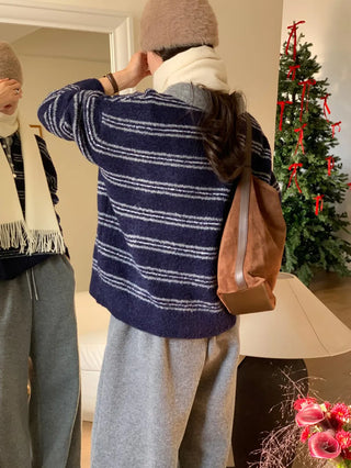 striped polo sweater