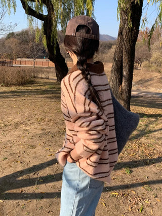 striped polo sweater