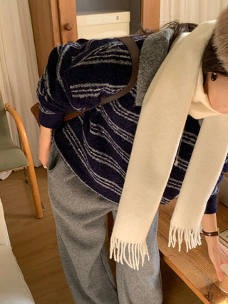 striped polo sweater