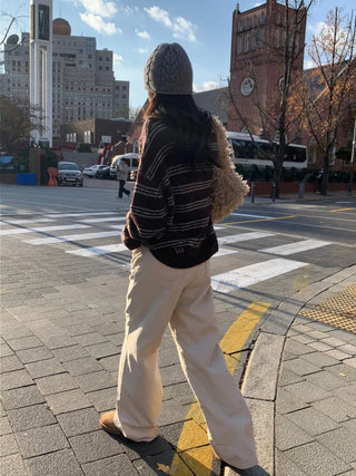 striped polo sweater