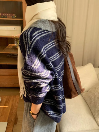 striped polo sweater