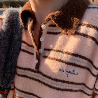 striped polo sweater