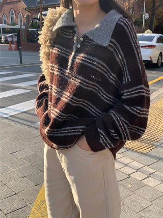 striped polo sweater