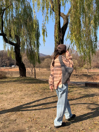 striped polo sweater