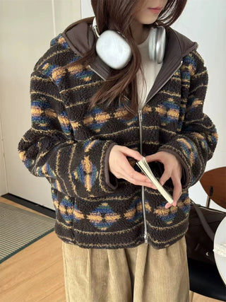 hooded fleece coat