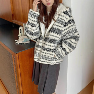 hooded fleece coat