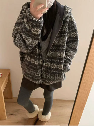 hooded fleece coat