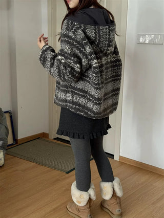 hooded fleece coat