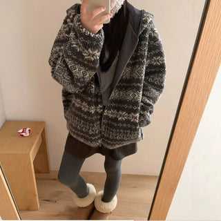 hooded fleece coat