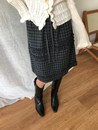 plaid lace skirt