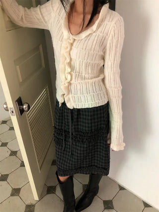 plaid lace skirt