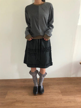 plaid lace skirt