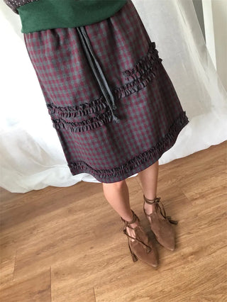 plaid lace skirt