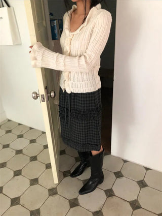 plaid lace skirt
