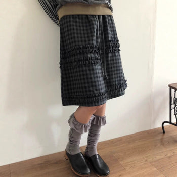 plaid lace skirt