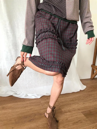 plaid lace skirt